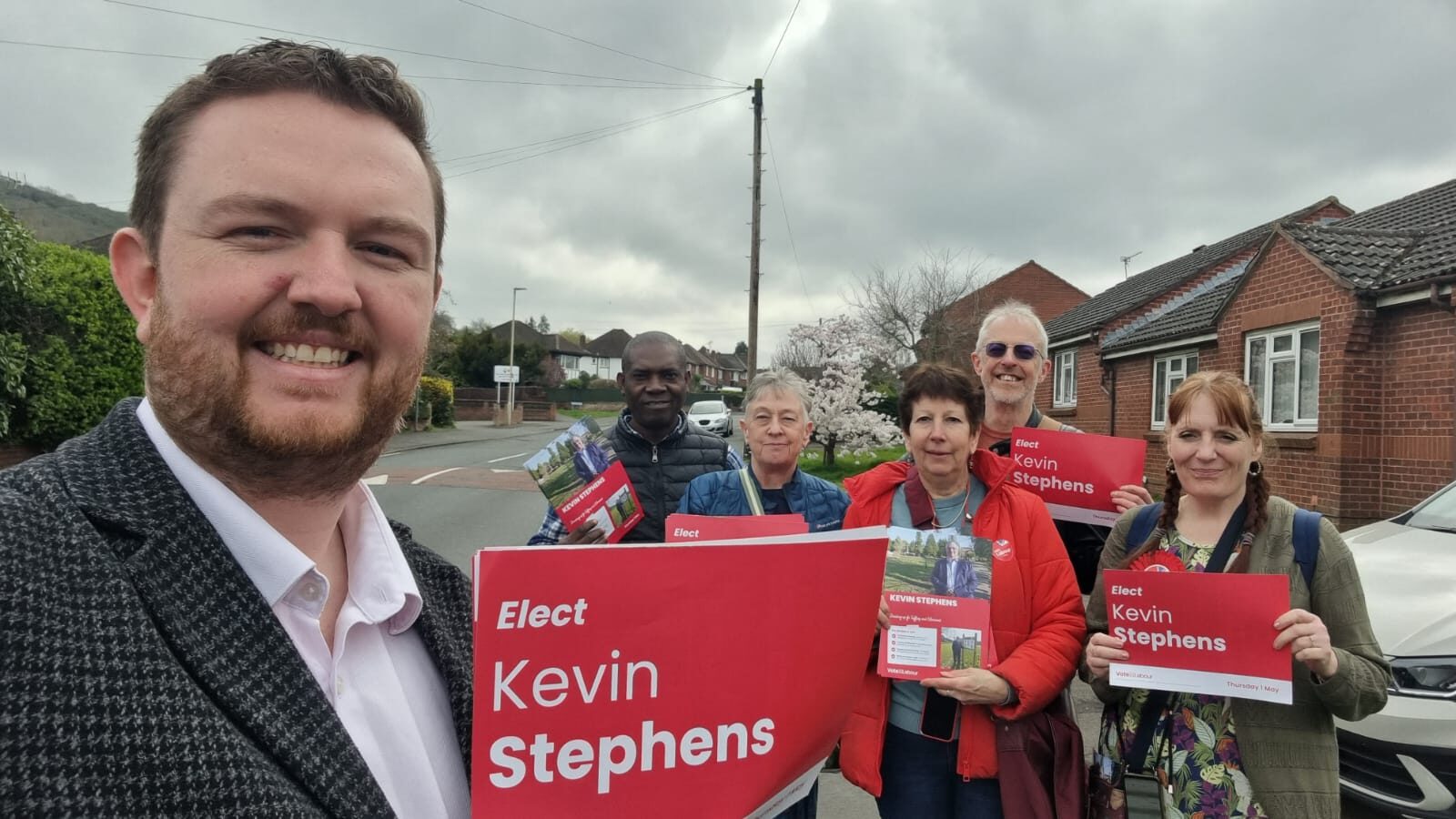 Alex McIntyre MP and a team of Labour activists out canvassing after the election launch.